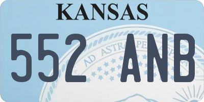 KS license plate 552ANB
