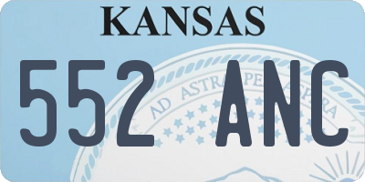 KS license plate 552ANC