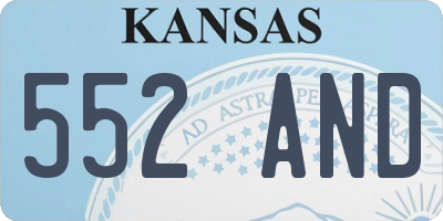 KS license plate 552AND