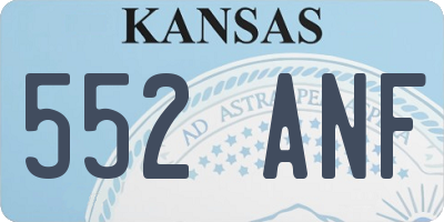 KS license plate 552ANF