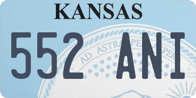 KS license plate 552ANI