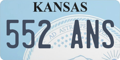 KS license plate 552ANS