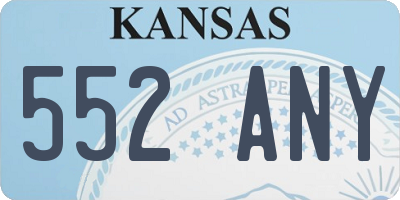 KS license plate 552ANY