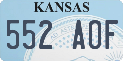 KS license plate 552AOF