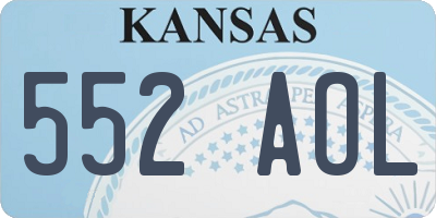 KS license plate 552AOL