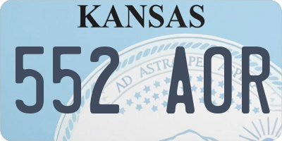 KS license plate 552AOR
