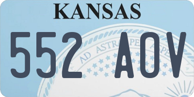 KS license plate 552AOV