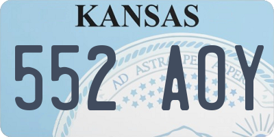 KS license plate 552AOY