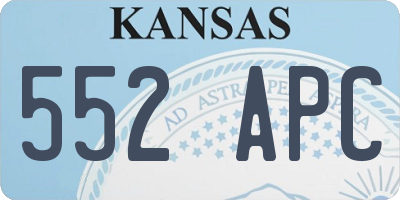 KS license plate 552APC