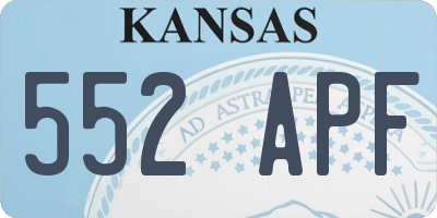 KS license plate 552APF