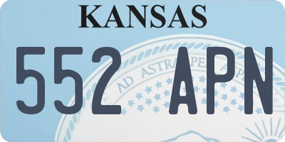 KS license plate 552APN