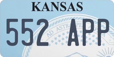 KS license plate 552APP