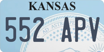 KS license plate 552APV