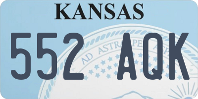KS license plate 552AQK