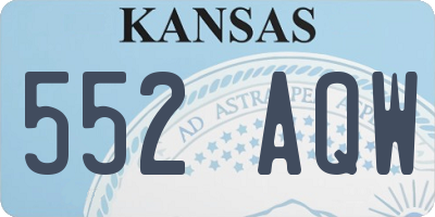 KS license plate 552AQW