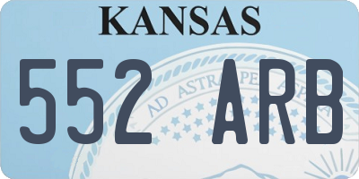 KS license plate 552ARB