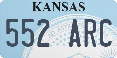 KS license plate 552ARC