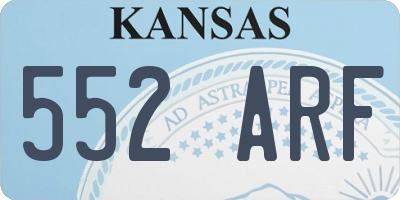KS license plate 552ARF
