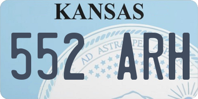 KS license plate 552ARH