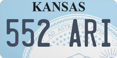 KS license plate 552ARI