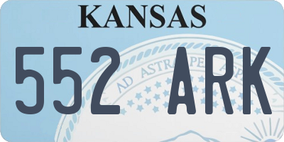 KS license plate 552ARK