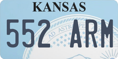 KS license plate 552ARM