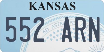 KS license plate 552ARN