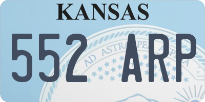 KS license plate 552ARP