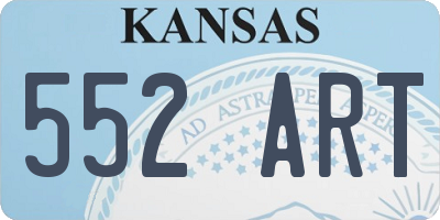 KS license plate 552ART