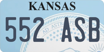 KS license plate 552ASB