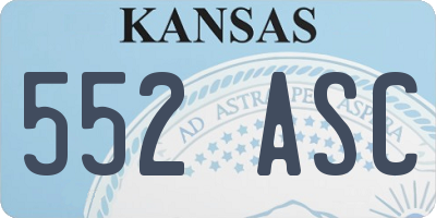 KS license plate 552ASC