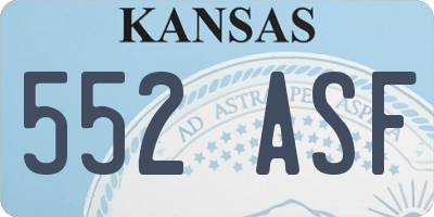 KS license plate 552ASF