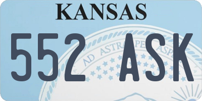 KS license plate 552ASK