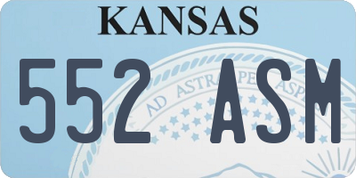KS license plate 552ASM