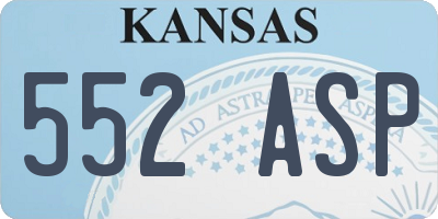 KS license plate 552ASP