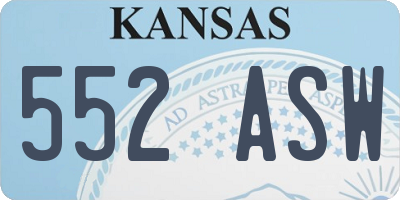 KS license plate 552ASW