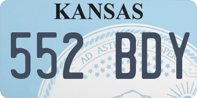 KS license plate 552BDY