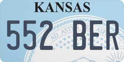 KS license plate 552BER