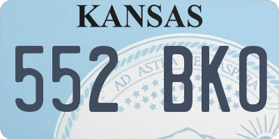 KS license plate 552BKO