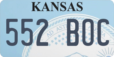 KS license plate 552BOC