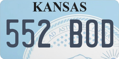 KS license plate 552BOD