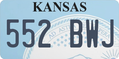 KS license plate 552BWJ