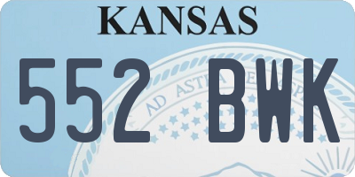 KS license plate 552BWK