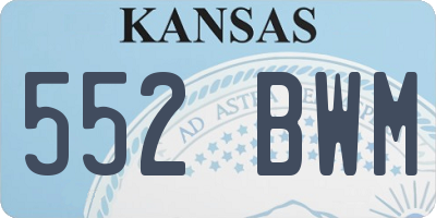 KS license plate 552BWM