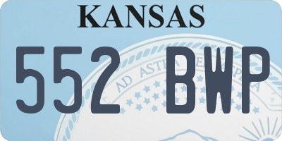 KS license plate 552BWP
