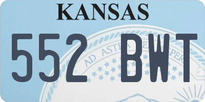 KS license plate 552BWT