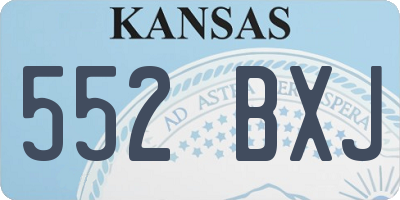 KS license plate 552BXJ