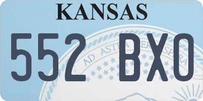 KS license plate 552BXO