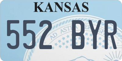 KS license plate 552BYR