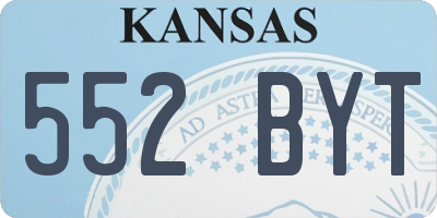 KS license plate 552BYT